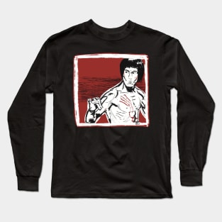 Red Bruce Lee Long Sleeve T-Shirt